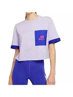 Nike Heritage Boxy Top Athetic Oversized Logo Athleisure Workout Oversized